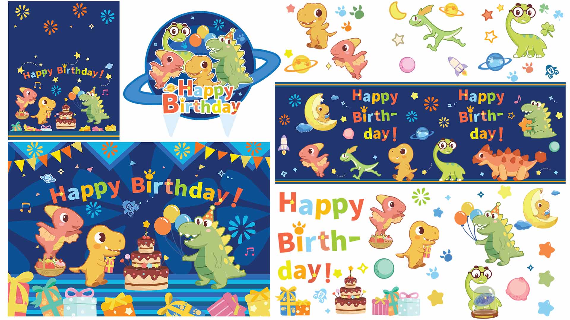 The Moyu Animation Company墨羽动画旗下动画片三只小恐龙Three Little Dinosaurs剧照 The Moyu Animation Company Three Little Dinosaurs sticker design- Halloween theme2