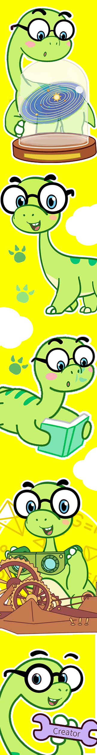 The Moyu Animation Company墨羽动画旗下动画片三只小恐龙Three Little Dinosaurs授权的儿童文具大合集实物图铅笔-套系2-1